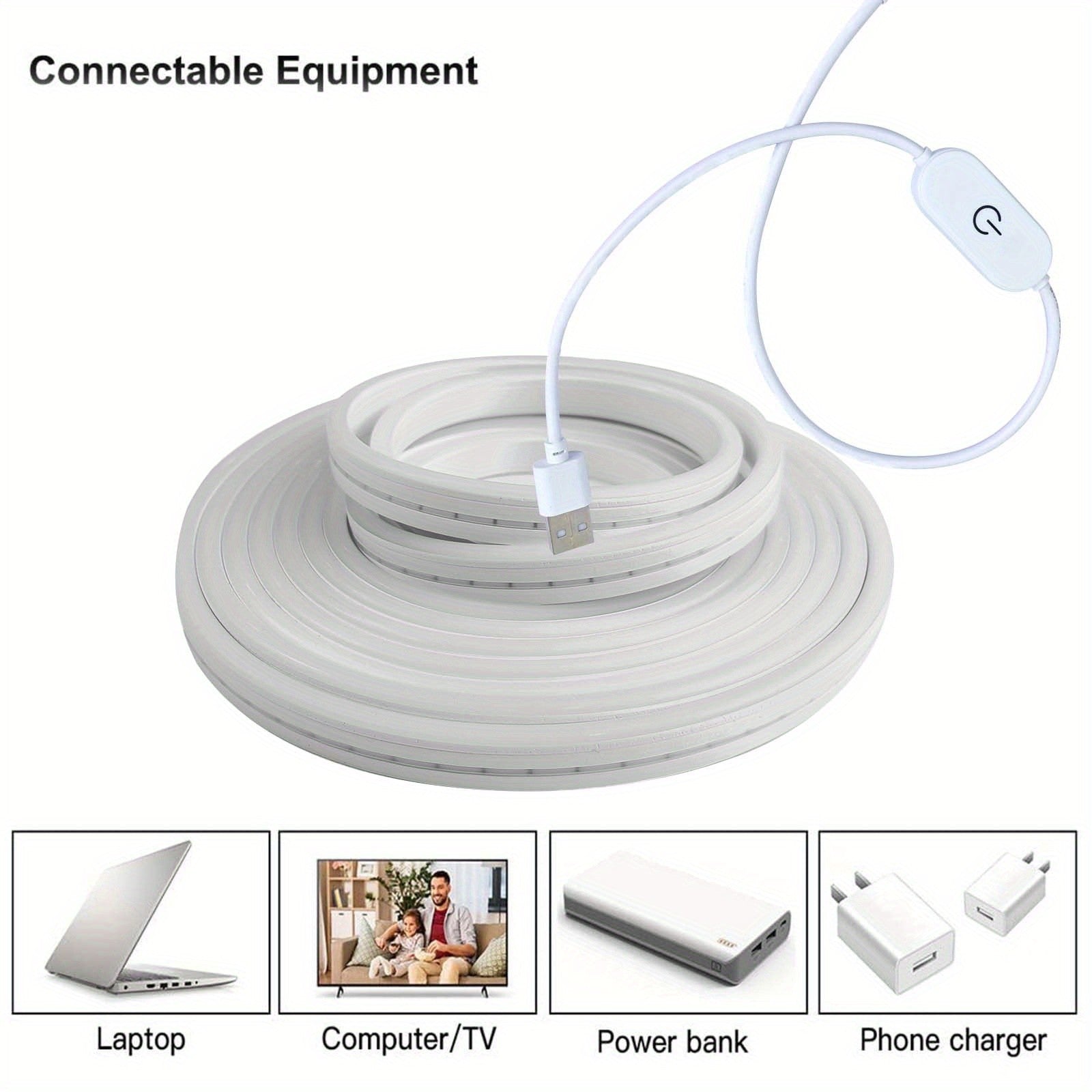 Neon LED Light Strip Smart Touch Sensor Switch Dimmable Neon Sign Flexible Led Ribbon Waterproof Rope Tube Lamp Backligh