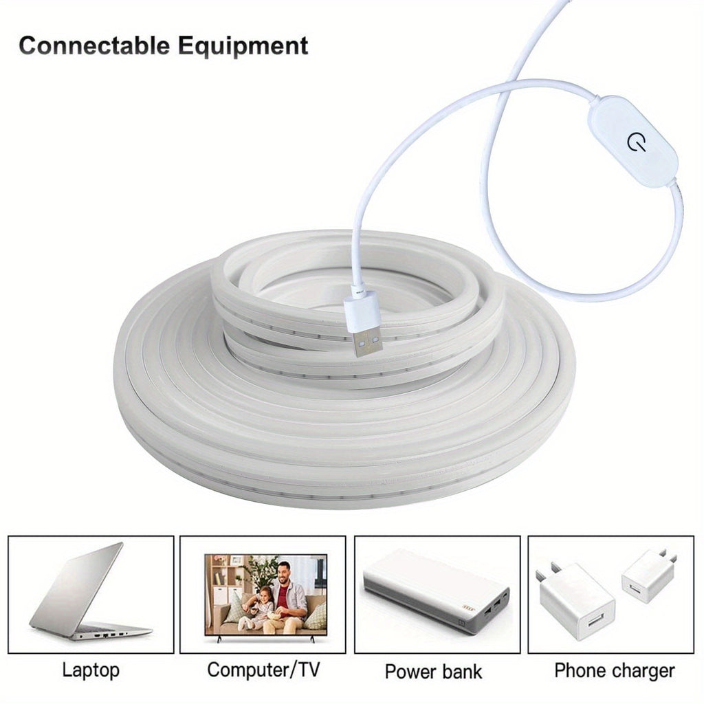 Neon LED Light Strip Smart Touch Sensor Switch Dimmable Neon Sign Flexible Led Ribbon Waterproof Rope Tube Lamp Backligh