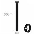 Hook and Loop Straps Reusable Organizer Black Nylon Fastener Cable Ties Adjustable Wire Wrapping Cable Cord Management