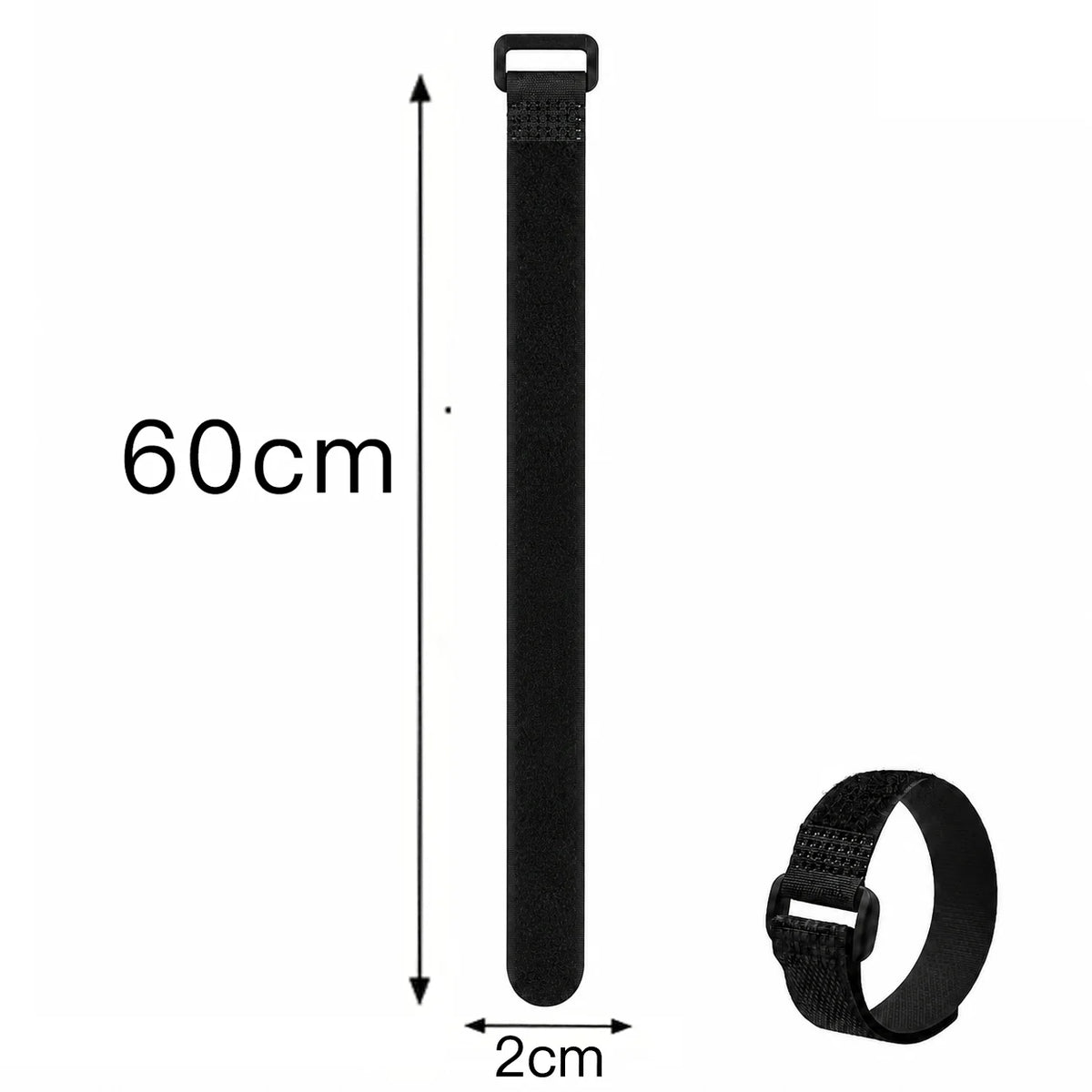Hook and Loop Straps Reusable Organizer Black Nylon Fastener Cable Ties Adjustable Wire Wrapping Cable Cord Management