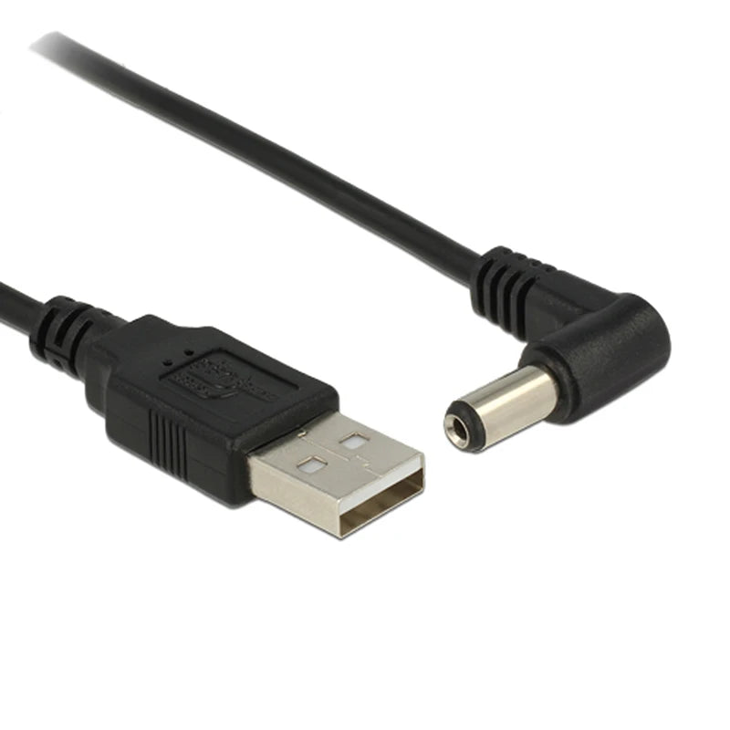 Black 90 Angle PC USB Male to 5V DC 3.5*1.35mm Connector Extension Power Cable Cord Adapter 5.5*2.1mm to USB Date Line 2