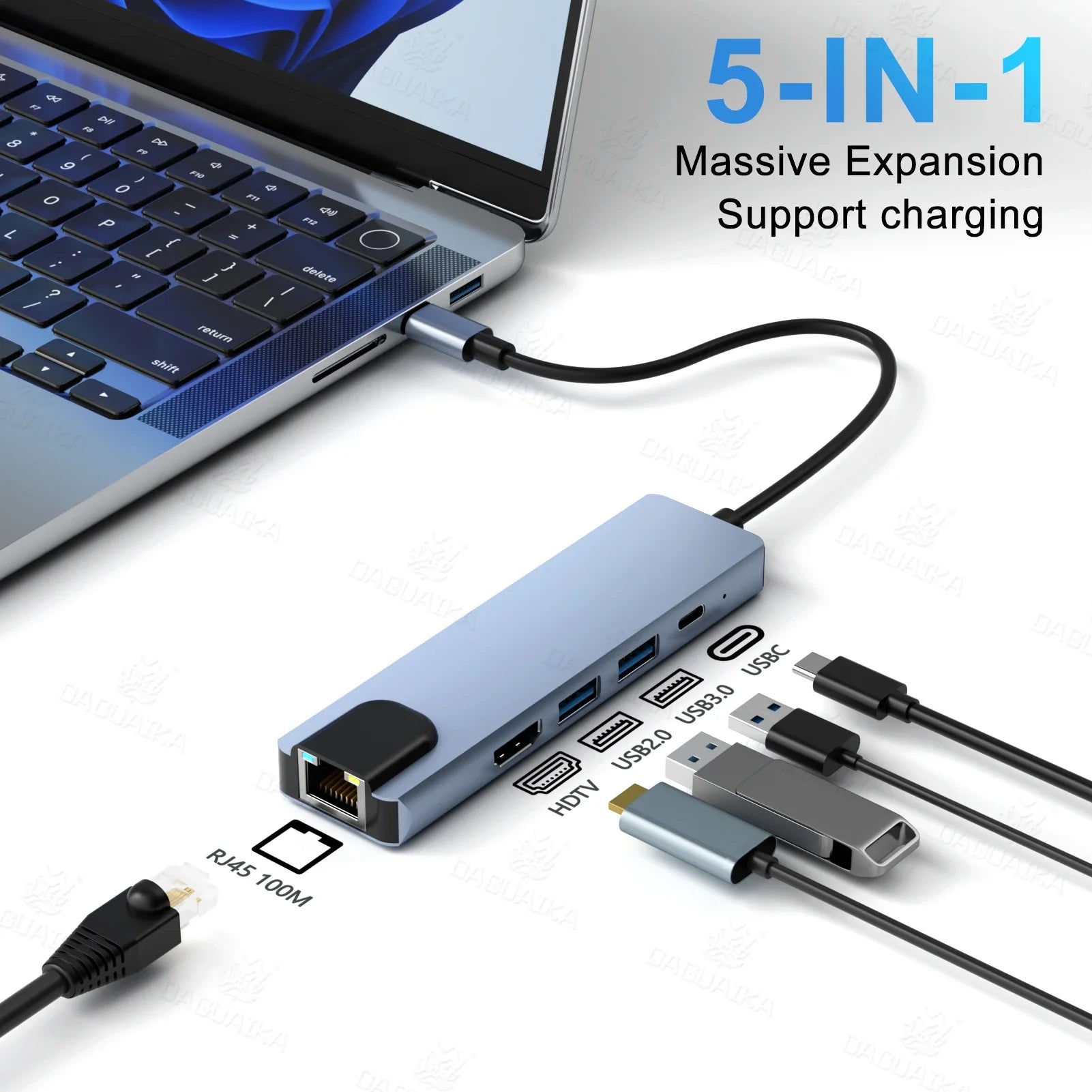 USB C Hub 8In1 7in2 7in1 Type C 3.1 To 4K HDMI Adapter with RJ45 SD/TF Card Reader PD Fast Charge for MacBook Notebook L