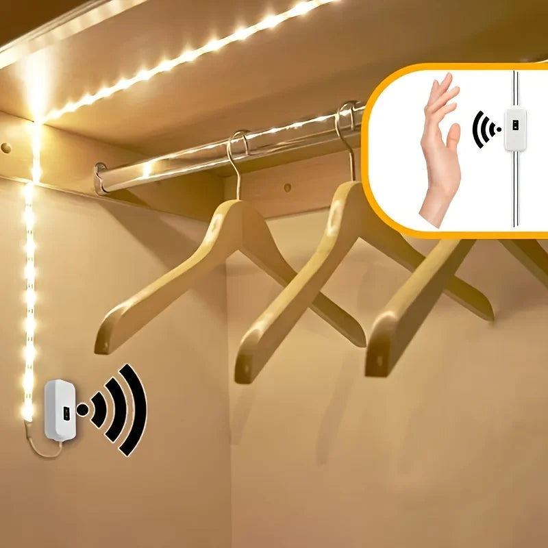 1m LED Night Lamp Smart Dimmer Gesture Sensor Switch Control USB 60LED Strip Lights Nightlights TV Backlight KitchenTape