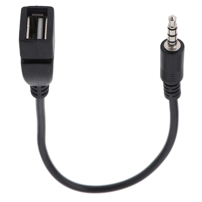 3.5mm Black Car AUX Audio Cable To USB Audio Cable Car Electronics for Play Music Car Audio Cable USB Headphone Converte