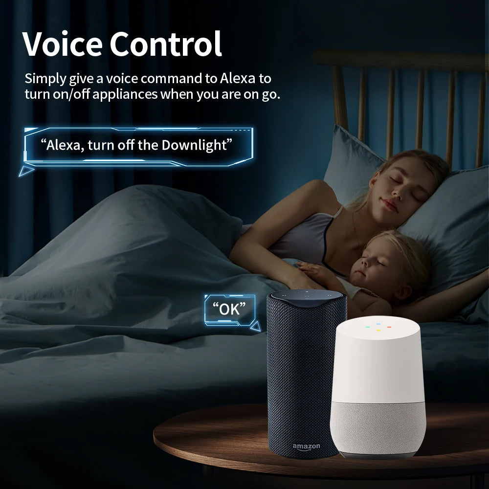 TNCE Tuya EU Plug WiFi or Zigbee3.0 Smart Socket 16/20A, Power Monitor Timer Function Voice Control With Alexa Google Ho