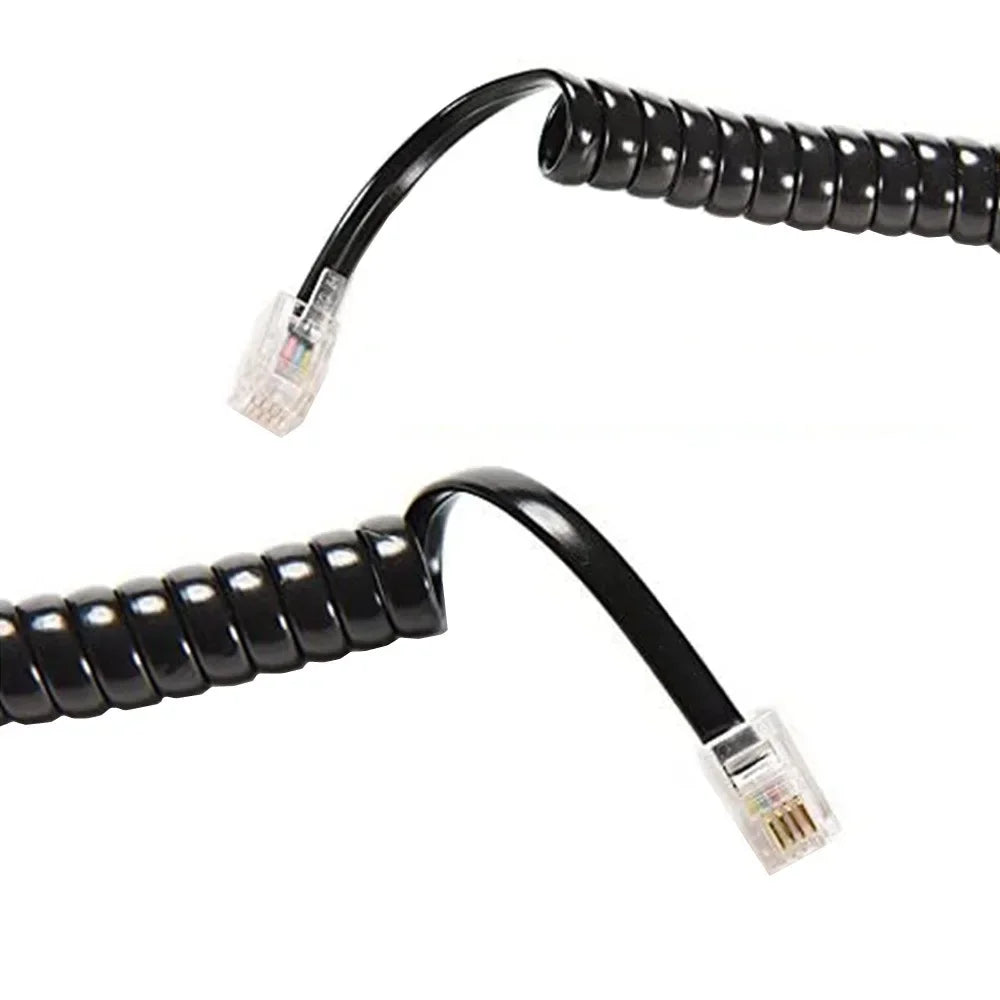 RJ9 4P4C Telephone Accessory Phone Cord Landline Uncoiled Coiled Landline Telephone Handset Cord Line RJ11 RJ22 Cable 2m