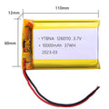 1260110 3.7V 10000mAh Li-Polymer Battery/Li-ion Battery Suitable for Mobile Power Banks GPS DIY Electronic Devices True 