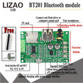 LIZAO BT201 Bluetooth Audio Module, Multi-Function MP3 Player Board with TF/USB/3.5mm Interface and Call Function