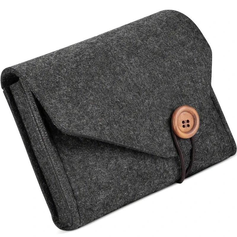 Portable Felt Cable Organizer Case for Power Adapter & USB Cables, Travel Storage