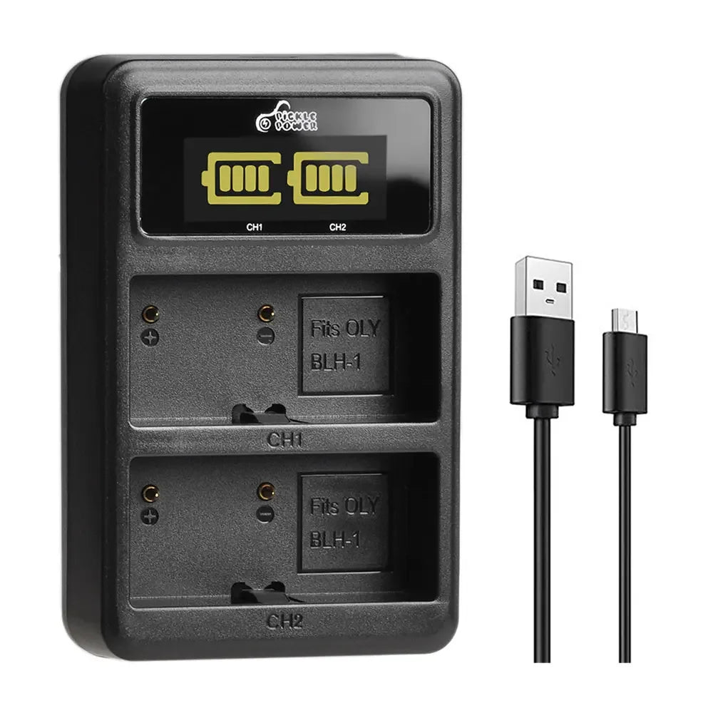 BLH-1 Pickle Power Battery Charger BLH1 LED USB Dual Consumer Electronics Accessories Chargers for Olympus E-M1 Mark II 