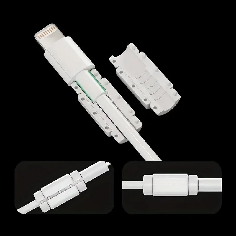 8-Pack Silicone PVC Cable Protectors - Charging Wire Guards for Phone, USB, Non-Electronic Accessory , Flexible Protecti