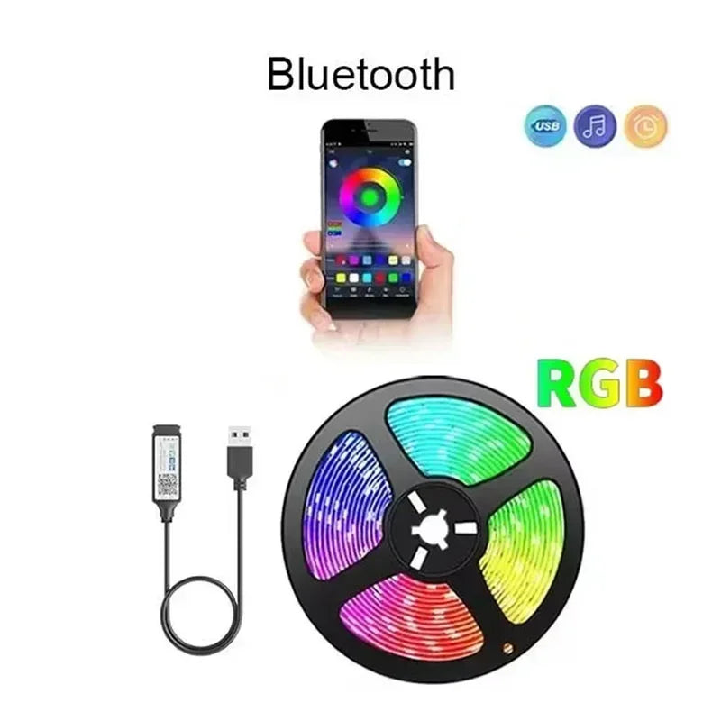 Smart RGB LED Gaming Light Strip USB Christmas Lights Music Sync Flexible Tape APP Remote Control for Gaming Room TV Bac