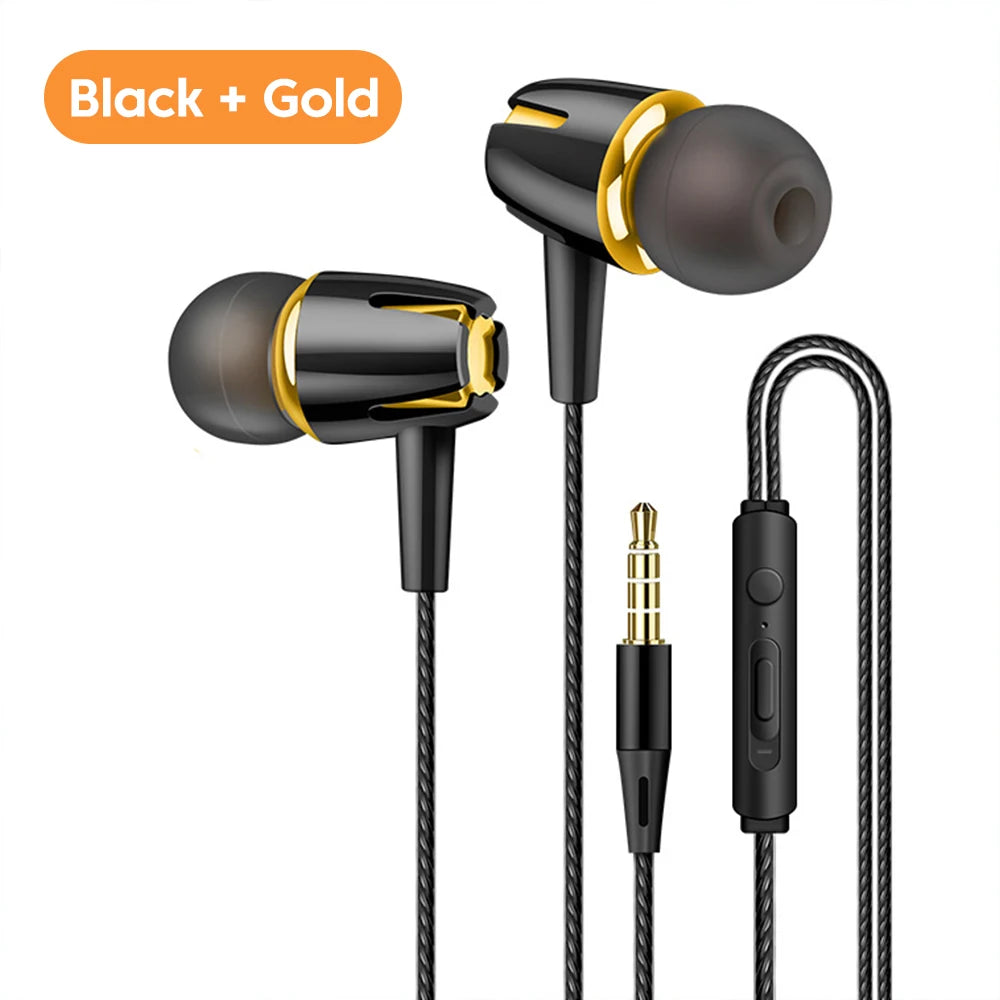 In-Ear Wired Headphones round Head with Mic 3.5mm Jack for Android Huawei Xiaomi Oppo Consumer Electronics Accessories