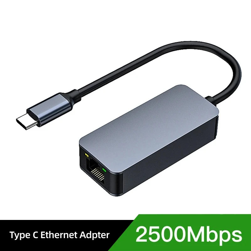 2.5G 2500Mbps Network Card USB 3.0 Wired Type C To Rj45 Lan Ethernet Adapter RTL8156 for Macbook Windows Laptop PC Acces