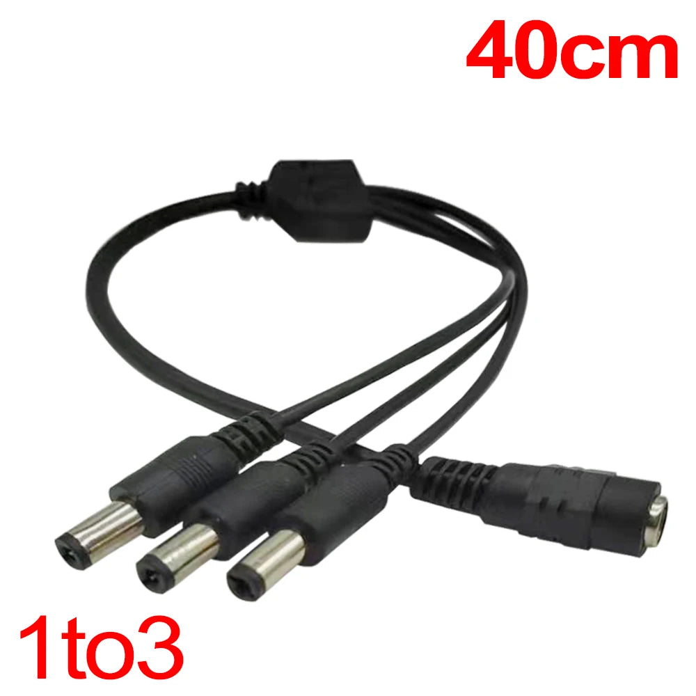 5.5* 2.1mm 1 to 2/3/4/5/6/8 Way DC Power Splitter Cable 5V 12V Power Adapter Connector Cord For LED Strip Lights CCTV Ca