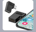 USB 2.0 Type-C Female To Micro-USB Male 90 Degree Left/Right Angle U Shape 5V2A Charging Connector for Android Phone Tab