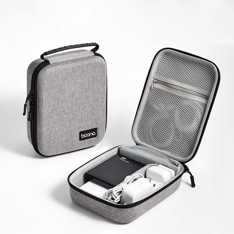 Electronic Accessories Organizer Travel Hard Shell Bag Portable Carry Case for Cable Charger SD Card Mouse Power Bank