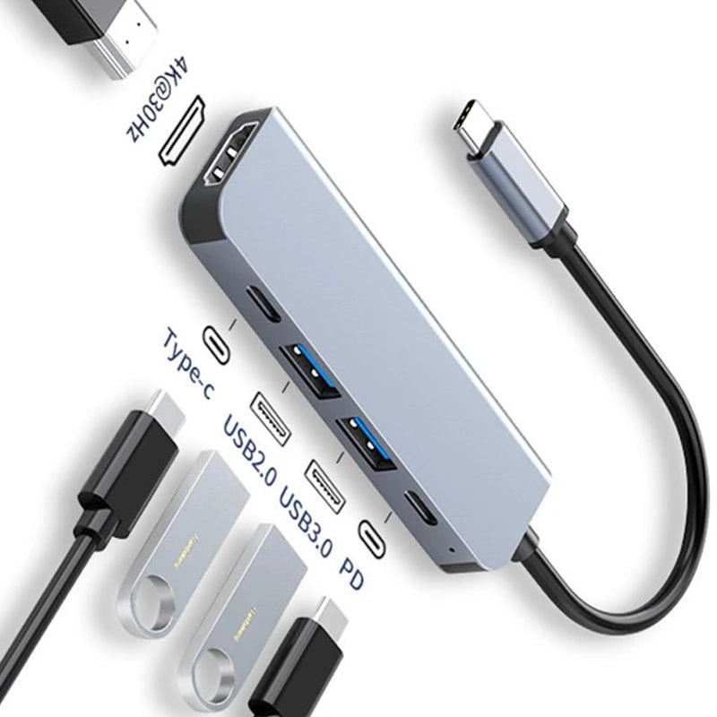 USB C Hub to 4K HDMI-Compatible USB 3.0 2.0 Type C PD Charging Dock for MacBook iPad Samsung S10 Dex TV Mouse Keyboard U