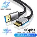 5Gbps Type C to Micro B USB3.0 Cable Hard Disk Drive High-Speed Data Cable for MacBook Laptop Phone External Disk SSD HD