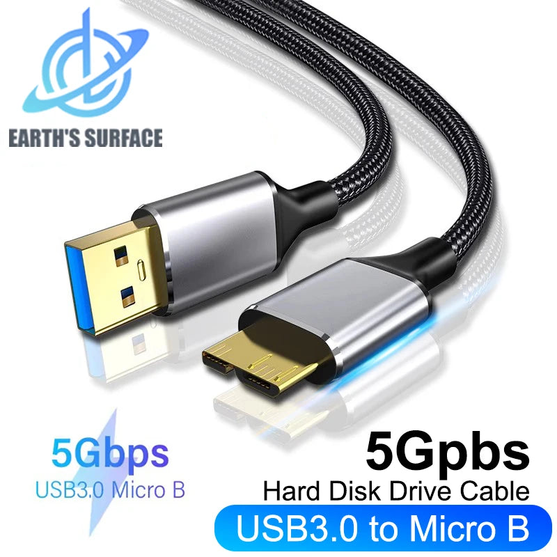 5Gbps Type C to Micro B USB3.0 Cable Hard Disk Drive High-Speed Data Cable for MacBook Laptop Phone External Disk SSD HD