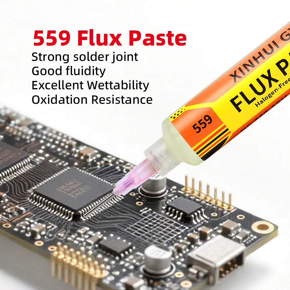 559 Desoldering Braid + NC-559 Flux Paste Syringe Kit, Solder Remover Wire Set for Electronic PCB Component Repair Rewor