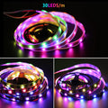 WS2812B LED Light DC5V Smart Pixel RGB Led Strip Light Individually Addressable IC IP30 IP65 IP67 Magic Tape Light Black