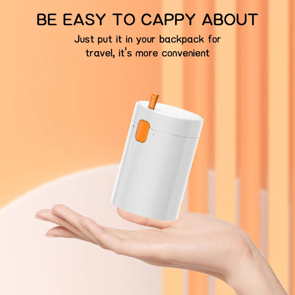 20-in-1 Digital Cleaning Kit Cylindrical Portable Electronic Cleaner Tool Set Multi Heads for Mechanical Keyboard Mobile