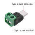 10PCS No-Solder Type C to 2Pin Adapter Green Quick Connect for Charging Cables, Phone Power Banks DIY Electronics Connec
