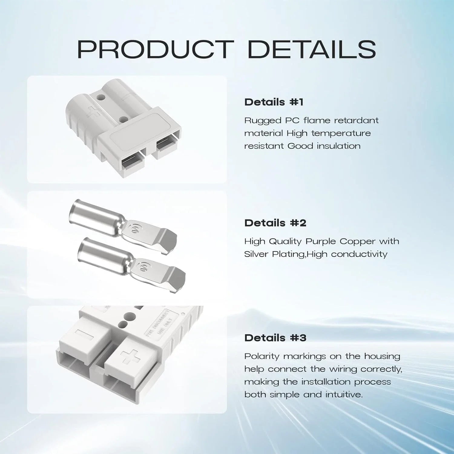 5/10Pcs 50A For Anderson Style Plug Connectors DC For Power Tool Charger Battery Car RV Solar Panel Electronic Power Acc