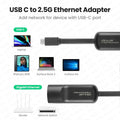 MZX 2500Mbps/1000Mbps Network Card USB 3.0 Type C to RJ45 Gigabit Ethernet Adapter Lan Wired Converter PC Laptop Accesso