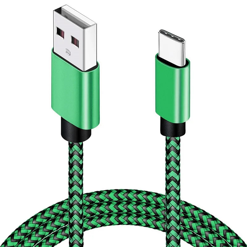USB Type C Cable 2.4A Fast Charging Nylon Braided Wire Charger Cable For Samsung Huawei Xiaomi Android Mobile Phone Acce
