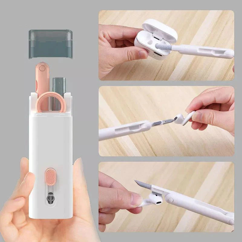 7-in-1 Electronic Cleaning Pen Multi-Tool Cleaner Kit Cleaning Brush Set for Wireless Earbuds Mechanical Keyboard Phone 