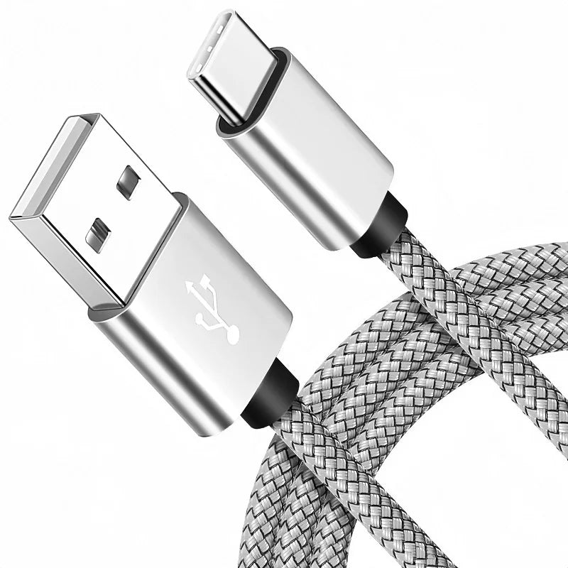 USB A to iPhone 15 Nylon Braided Cable Fast Charger Cord for Huawei Samsung Galaxy S22 Android Phone Charger Cable Acces