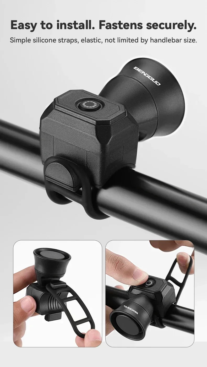 New Bicycle Horn Mountain Bike USB Charging Waterproof Electronic Bike Bell Riding Equipment Children's Scooter Accessor