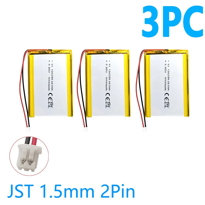126280 3.85V 10000mAh High Capacity Rechargeable LiPo Battery for Power Banks and Portable Electronics 805080 357090 306