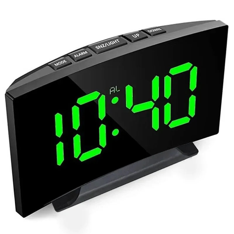 LED Digital Electronic Clock Backlight Large Number Alarm Clock Temperature Calendar Bedside Table Nightlight Home Decor