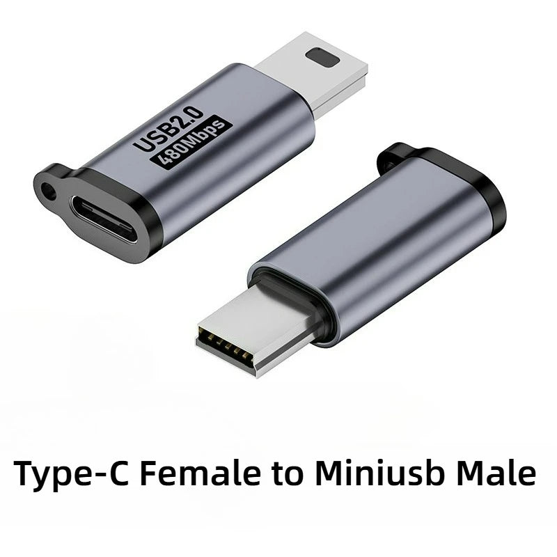 USB C To Mini USB Adapter Type C Female To Mini USB Male Cable Connector For GoPro MP3 Players Dash Cam Digital Camera G