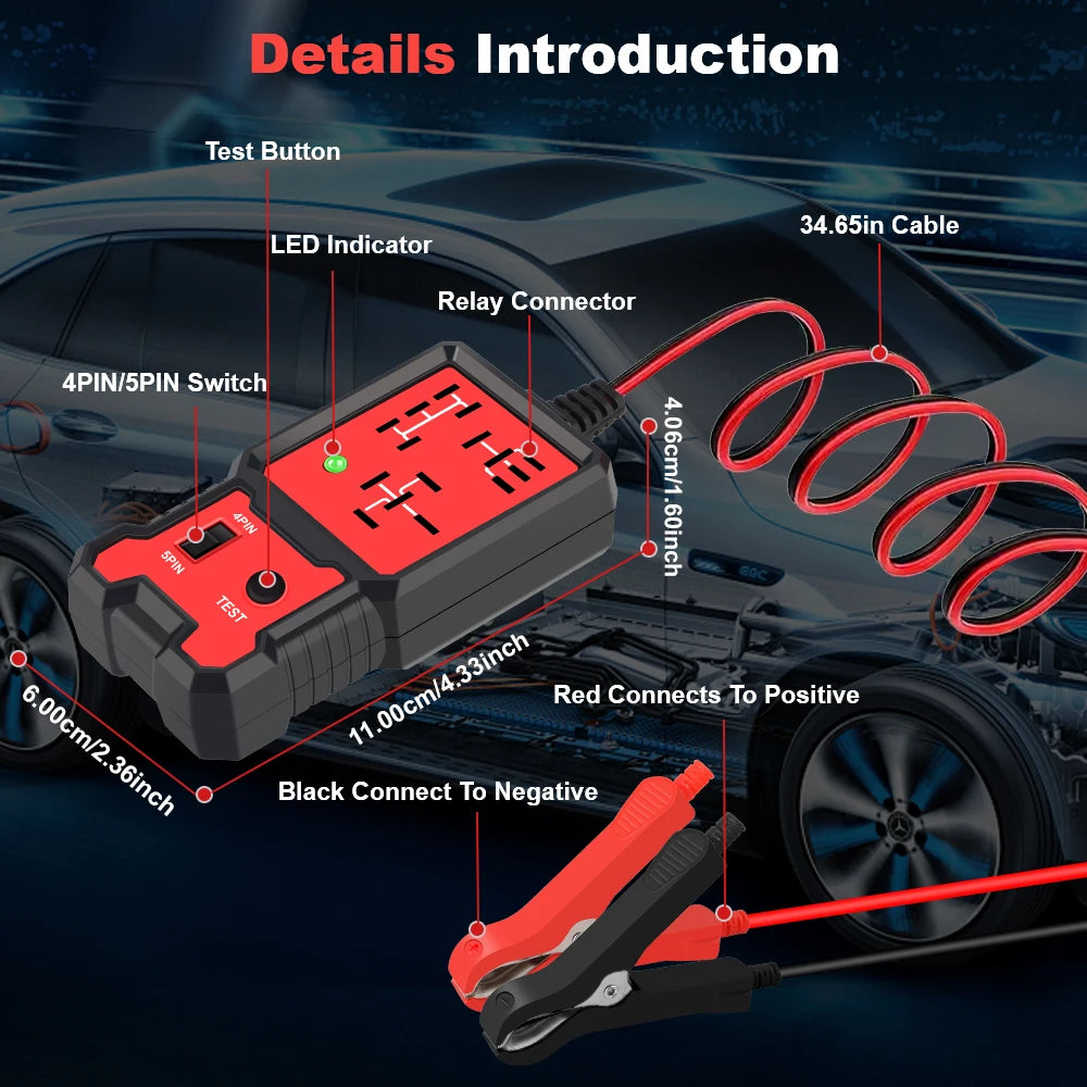LED Indicator Light Car Battery Checker Electronic Test Car Relay Tester Diagnostic Tools Automotive Accessories Univers