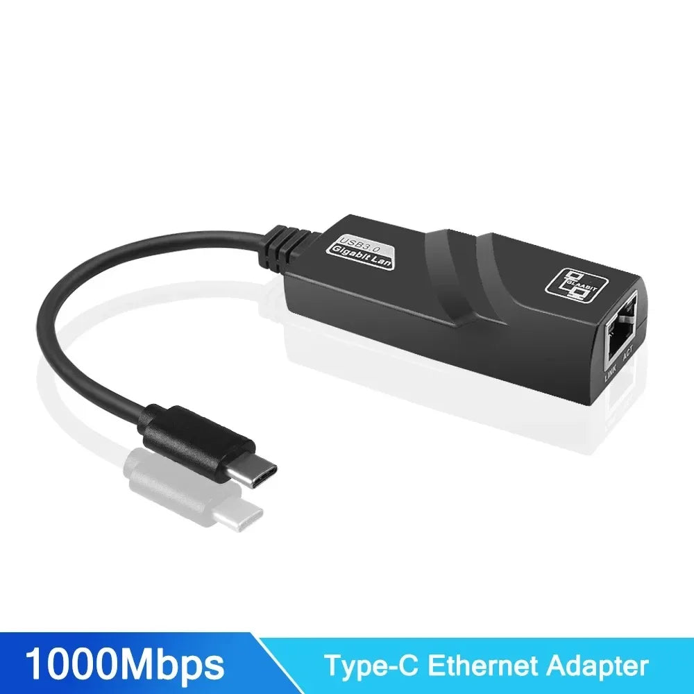 USB Wired Ethernet Adapter USB3.0 2500/1000Mbps USB Type To RJ45 Network Card Internet Lan for Desktops Laptop PC Access