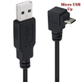Micro USB/Mini USB 5-pin male to USB male adapter, 90-degree double bend (up/down/left/right), short cable 25CM/1M/3M/5M