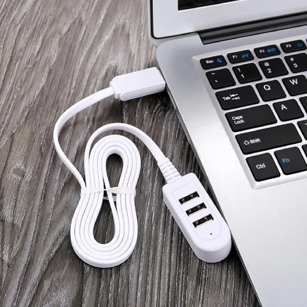 3 In 1 USB Splitter Socket Multi-function Charger Converter USB Port Hub Digital Data Cables Accessories Extension Cable
