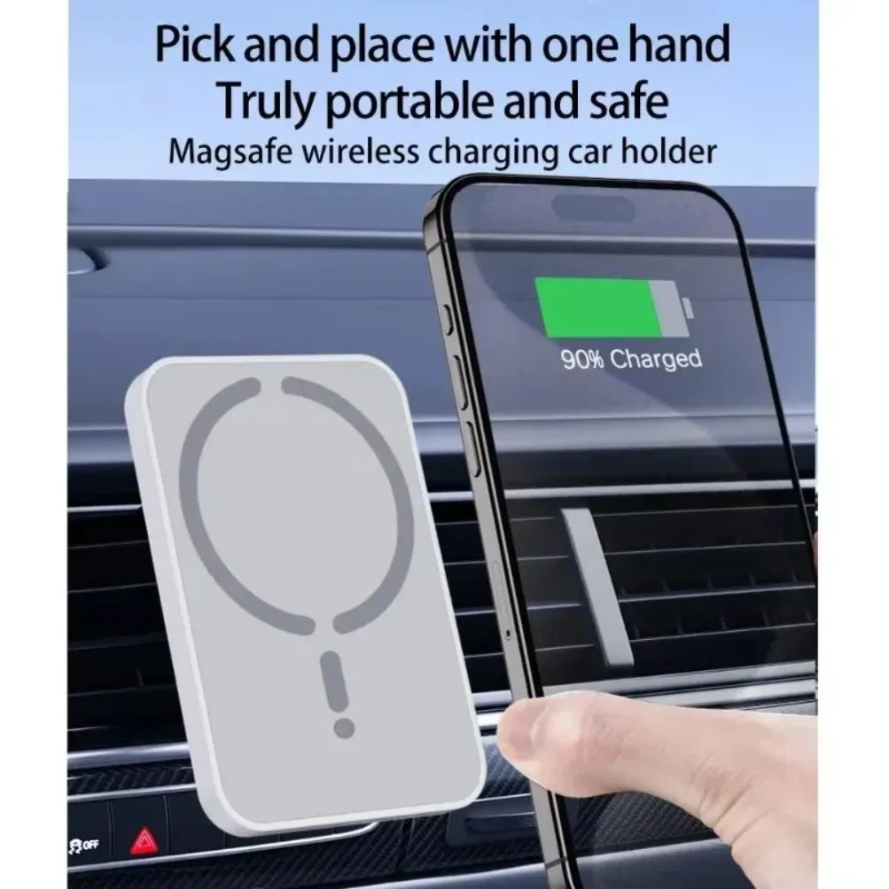 Car Air Vent Magnetic GPS Phone Holder Stand Wireless Charger For Magsafe iPhone 17 16 15 14 13 12 Pro Max Cell Fast Cha