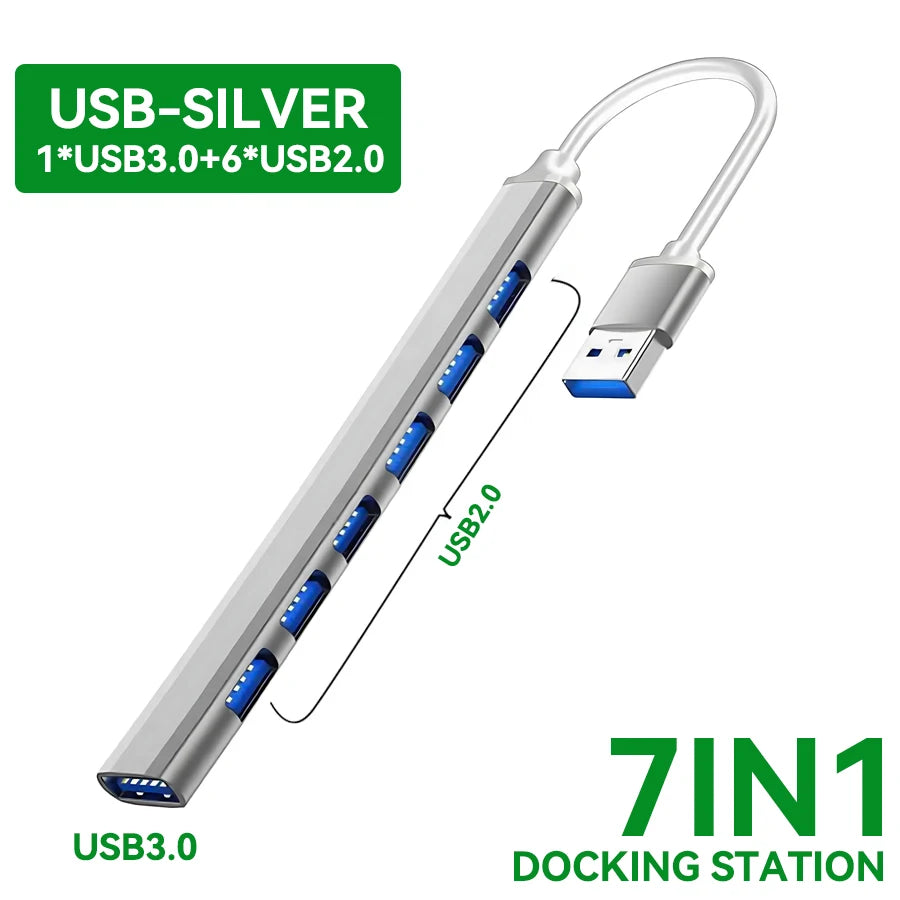 USB C HUB 3.0 Type C 4 Port Multi USB Splitter Adapter OTG For HUAWEI Xiaomi Macbook Pro 13 15 Air Pro PC Computer Acces