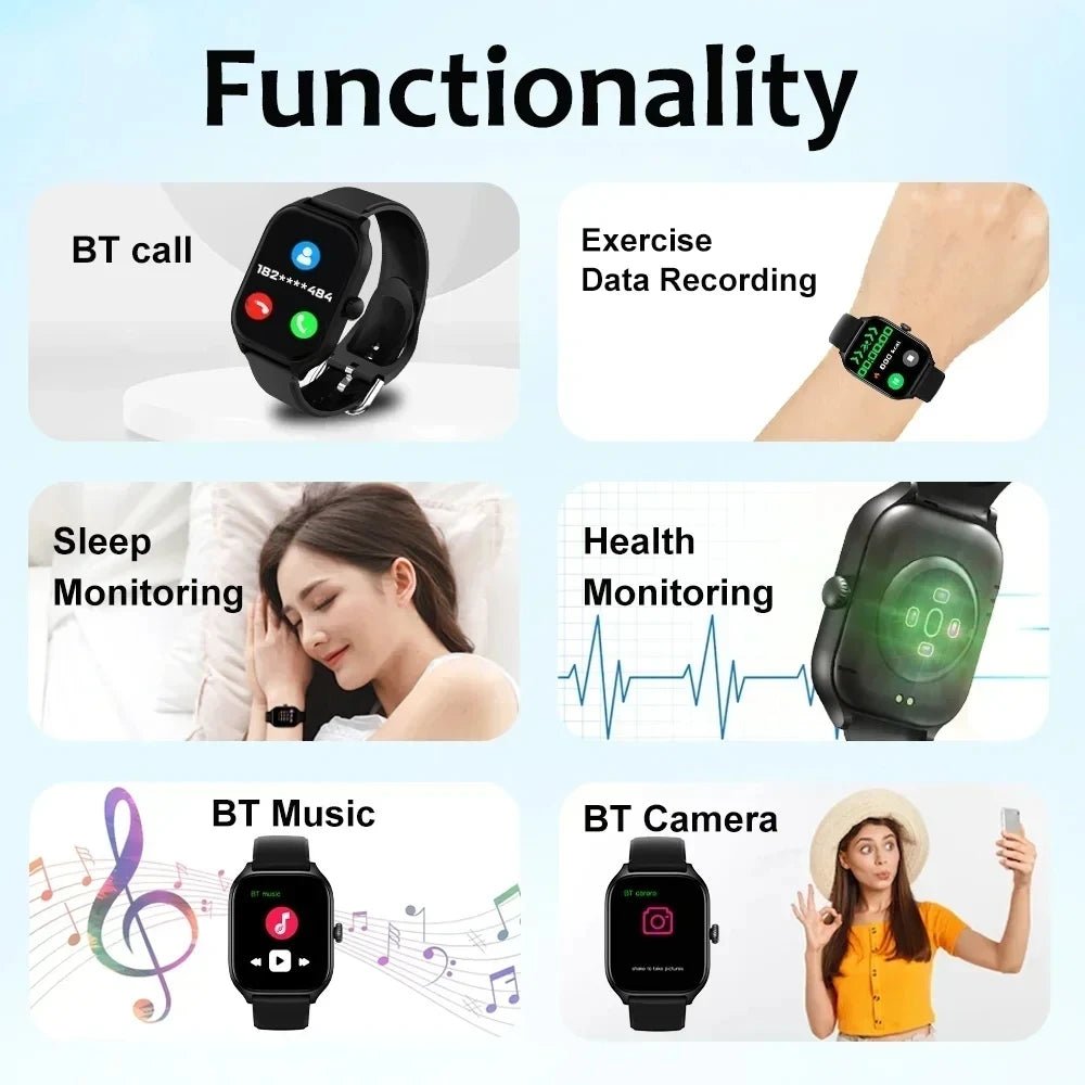 2026 New Men's Smart Watch Women's Gift 2.01inch HD Full Touch Screen Sports Fitness Watch Electronics Bluetooth Talk Sm