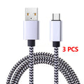 1-3Pcs USB Type C Cable Fast Charging Battery Charger Wire Woven Nylon Data Cable Mobile Phone Charger For Huawei Samsun