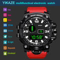 YIKAZE Sports Watch Men's LED Digital Watches Multifunction Military Clock Big Dial Waterproof Fitness Electronic Watch 