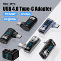 90 Degree USB C Adapter Right Angle U Shape Type C Adapter 40Gbps Data Transfer PD 140W USB4.0 8K 60Hz Video for Thunder