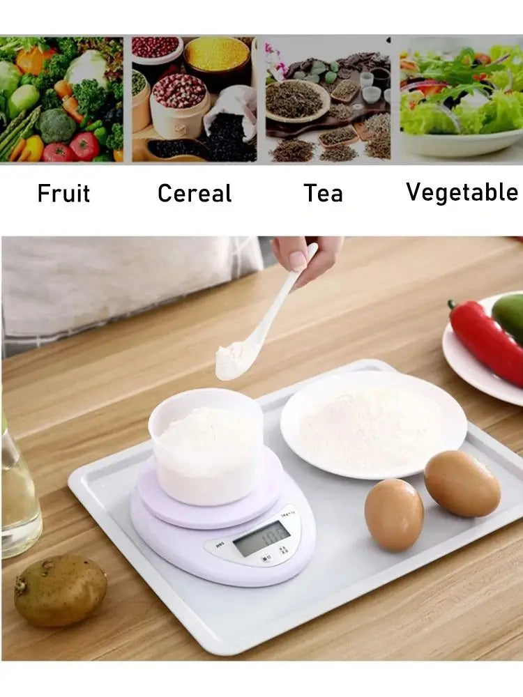 5kg/1g Electronic Scales Portable Digital LED Display Food Balance Measuring Weight Scale Kitchen Baking Scale Kitchen T