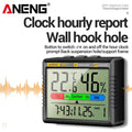 Thermometer Hygrometer Clock Cute Indoor Temperature Humidity Air Alarm Clock Calendar Week Display ANENG AP01 for Home 