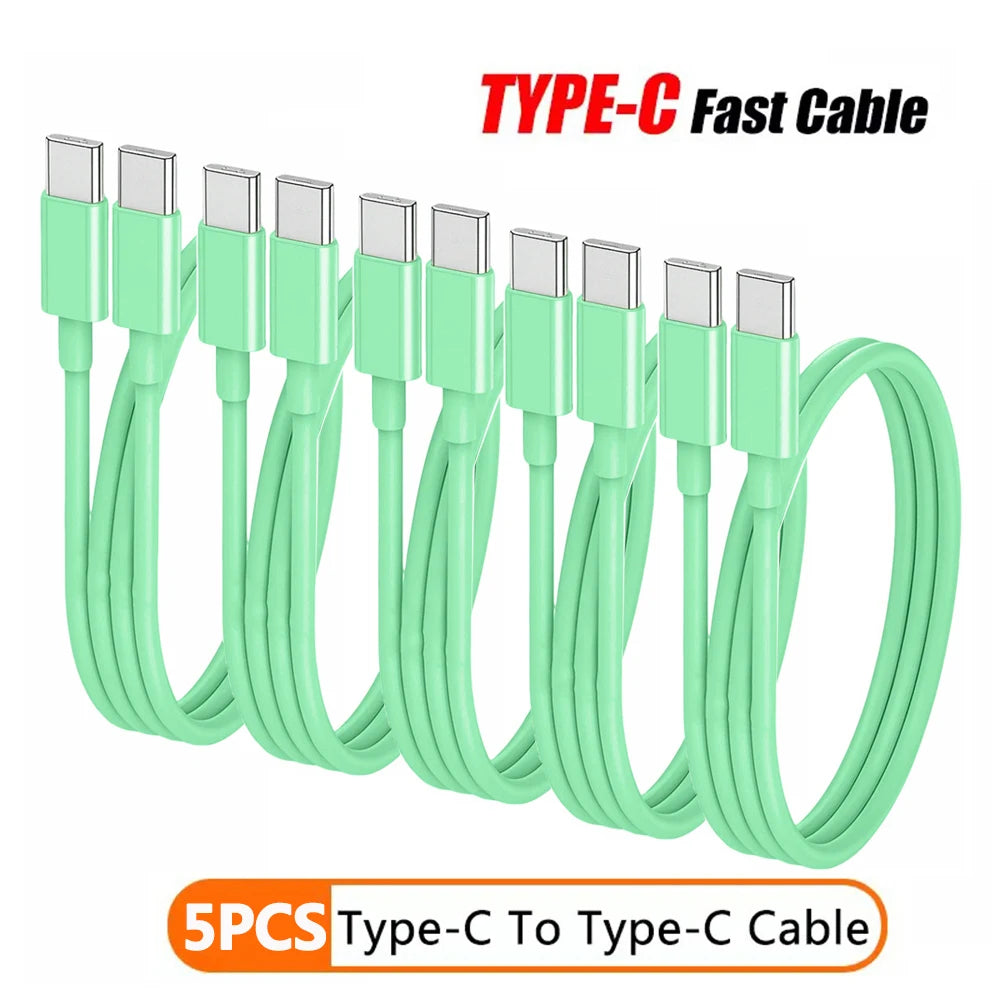 5-10Pcs Type C to Type C PD Fast Charging Cable For Phone 15 16 Huawei Xiaomi Samsung Type C Weaving Cable Accessories D